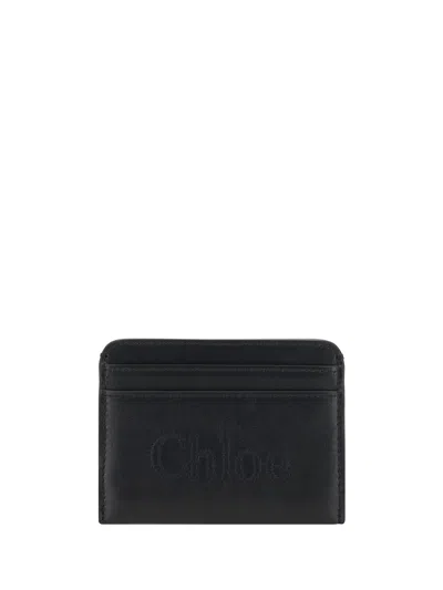 Chloé Women Sense Card Holder In Black