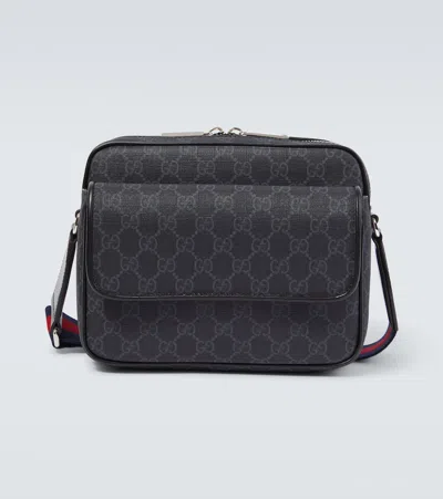 Gucci Gg Supreme Small Faux Leather Crossbody Bag In Black