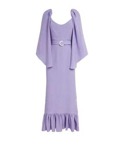 Edeline Lee Belted Millie Maxi Dress In Purple