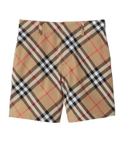 Burberry Kids' Cotton Check Shorts (3-14 Years) In Sand Ip Check