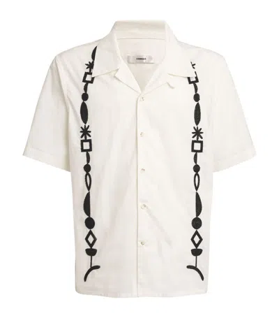 Commas Beaded Bowling Shirt In White