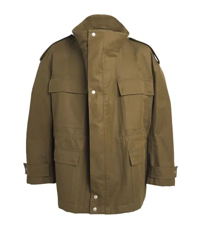 Hed Mayner Cotton-blend Military Pocket Jacket In Green