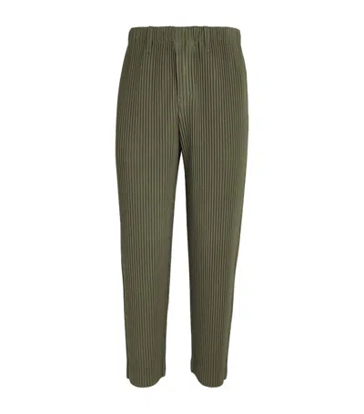 Issey Miyake Pleated Straight Trousers In Green