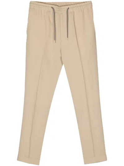 Paul Smith Drawstring-fastening Linen Trousers In Neutrals