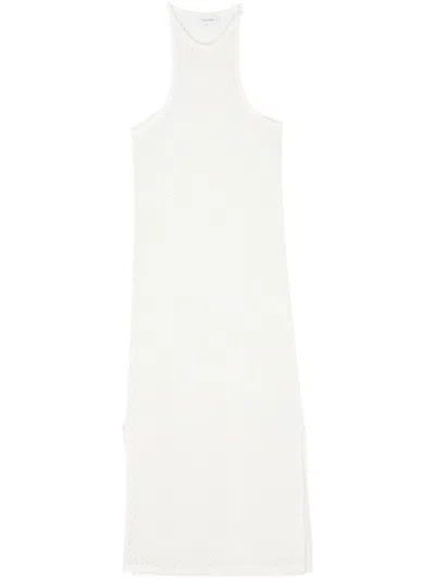 Calvin Klein Open-knit Maxi Dress In White