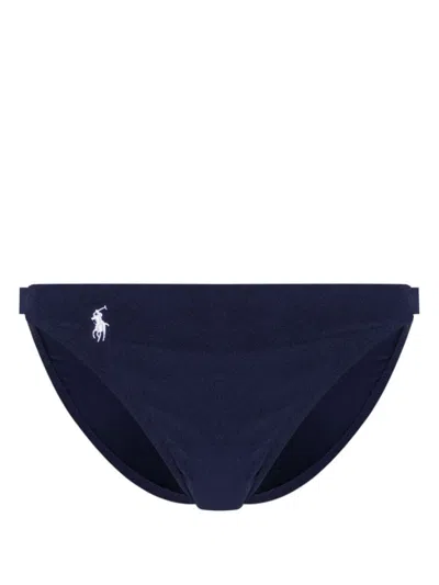 Polo Ralph Lauren Terry-cloth Bikini Bottom In Blue