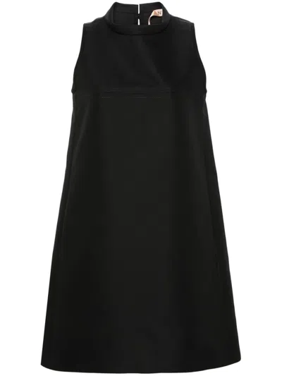 N°21 Cotton-blend Mini Dress In Black