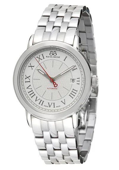 Pre-owned 88 Rue Du Rhone 87wa120031 Mens Double 8 Origin Swiss Automatic White Dial Watch