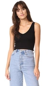 FREE PEOPLE SOLID RIB BRAMI TOP BLACK