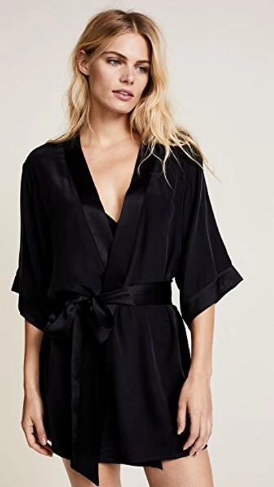 Kiki De Montparnasse Silk Robe In Black