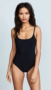 KARLA COLLETTO SKINNY SCOOP SWIMSUIT WITH LOW BACK BLACK 6,KCOLL30060
