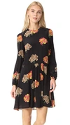 RED VALENTINO LONG SLEEVE FLORAL DRESS