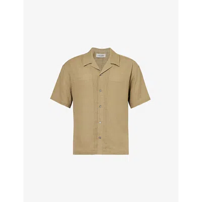 Frame Mens Dry Sage Camp-collar Cotton Shirt
