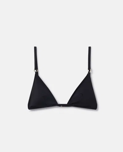 Stella Mccartney String Triangle Bikini Top In Black