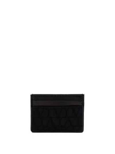 Valentino Garavani Card Holder Toile Iconographe In Black  