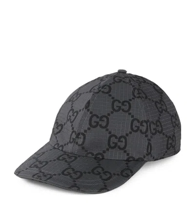 Gucci Gg Baseball Cap In Graphite Grey/black+