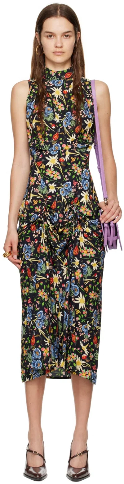Vivienne Westwood Sleeveless Cj Midi Dress In Folk-flower