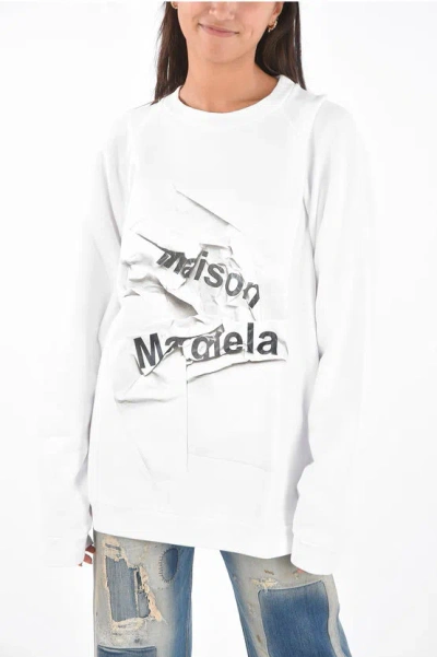 Maison Margiela Mm1 Printed Oversized Sweatshirt In White
