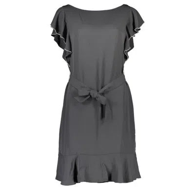Guess Jeans Black Polyester Dress In Gray