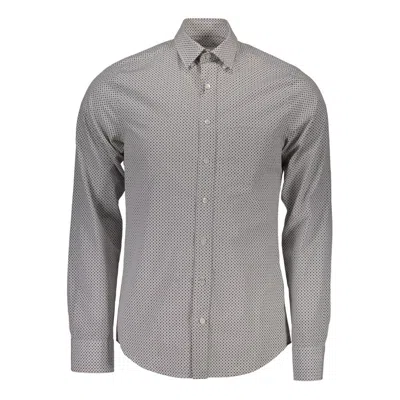Gant White Cotton Shirt In Grey