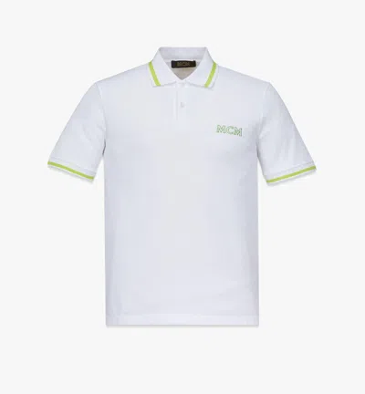 Mcm Logo Polo Shirt In Organic Cotton In White
