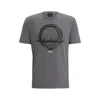 Hugo Boss Stretch-cotton Regular-fit T-shirt With Seasonal Artwork In Grey