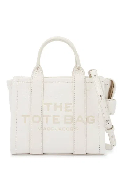 Marc Jacobs The Leather Mini Tote Bag In Bianco