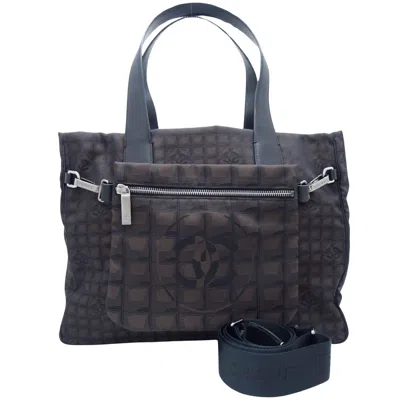 Pre-owned Chanel Travel Line Brown Synthetic Tote Bag ()