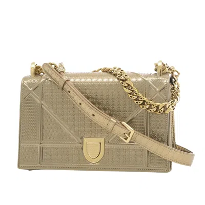 Dior Ama Gold Leather Shoulder Bag ()