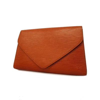 Pre-owned Louis Vuitton Art Déco Brown Leather Clutch Bag ()
