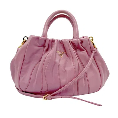 Prada Pink Leather Shoulder Bag ()