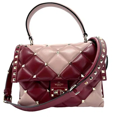 Valentino Garavani - Burgundy Leather Shoulder Bag ()
