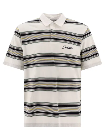 Carhartt Gaines Rugby Polo Shirts In White