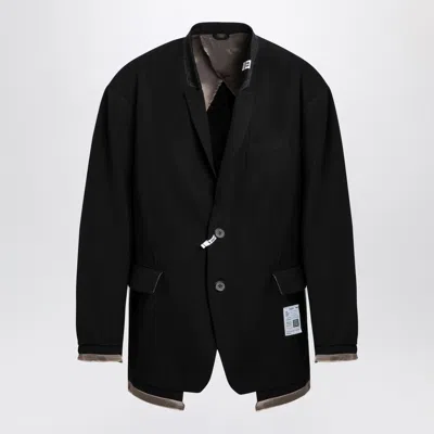Miharayasuhiro Maison Mihara Yasuhiro Black Wool Blend Jacket With Raw Cut Hem
