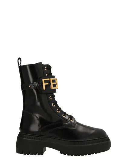Fendi Graphy Boots, Ankle Boots Black