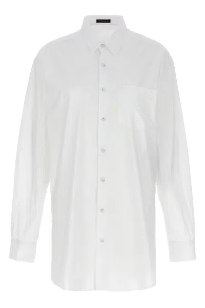 Ann Demeulemeester Slouchy Longline Shirt In White