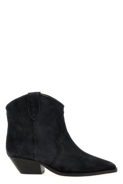 Isabel Marant Black Suede Dewina Ankle Boots