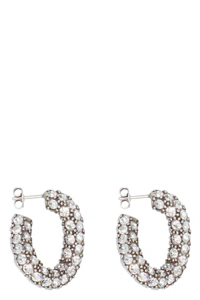Isabel Marant Silver-tone Crystal Hoop Earrings
