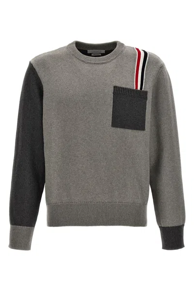 Thom Browne Fun Mix Sweater In Gray