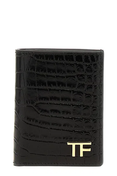 Tom Ford Men Logo Card Holder In Black