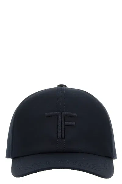 Tom Ford Men Logo Embroidery Cap In Blue