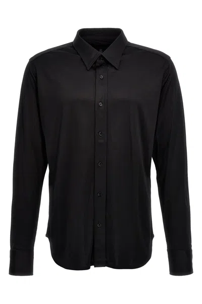 Tom Ford Men Silk Shirt In Black