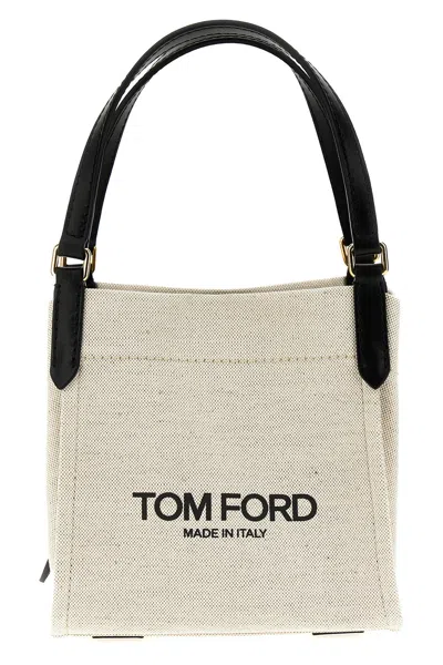 Tom Ford Women Logo Canvas Handbag In Multicolor