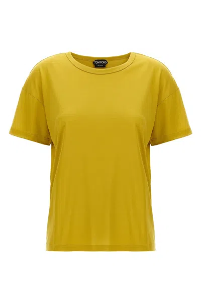 Tom Ford Women Silk T-shirt In Yellow