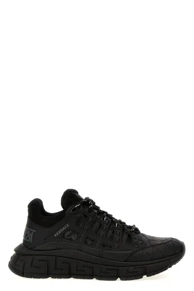 Versace Men 'trigreca' Sneakers In Black