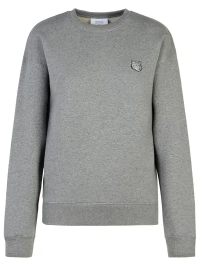 Maison Kitsuné 'bold Fox Head' Grey Cotton Sweatshirt