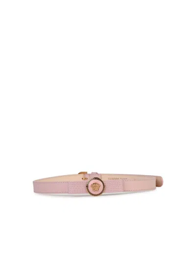 Versace 'gianni Ribbon' Pink Leather Belt