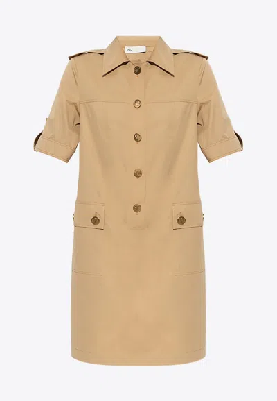 Tory Burch Camp Mini Dress In Brown