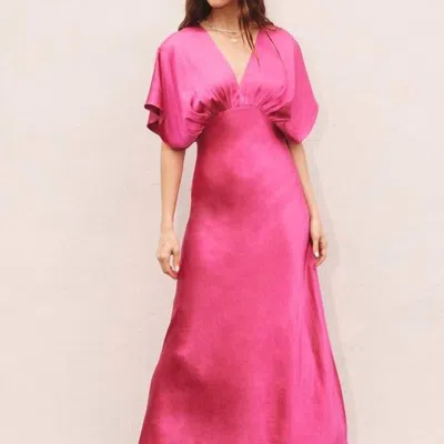 Dress Forum Satin Maxi Dress In Pink Magenta