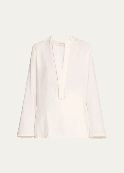 Silvia Tcherassi Shera Split-collar Blouse In White